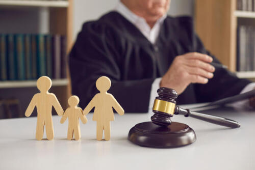 Judge deciding on child custody case