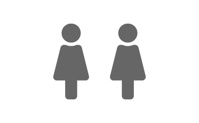 Two female icons symbolizing same sex relationship